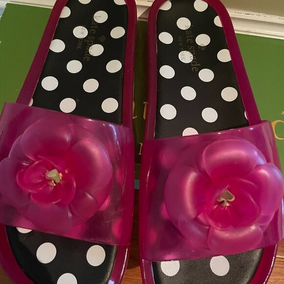 Kate Spade Pink Jelly Slides - Sz 10 - Picture 2 of 4